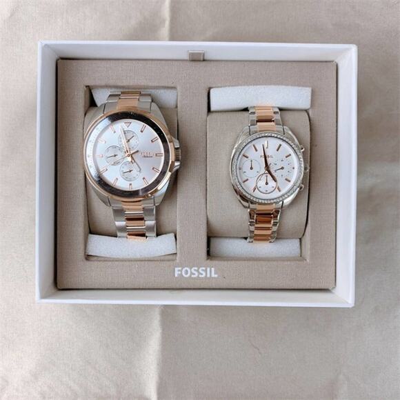 Fossil BQ2642SET His and Her Multifunction Two-Tone Stainless Steel Watch Set main image 4